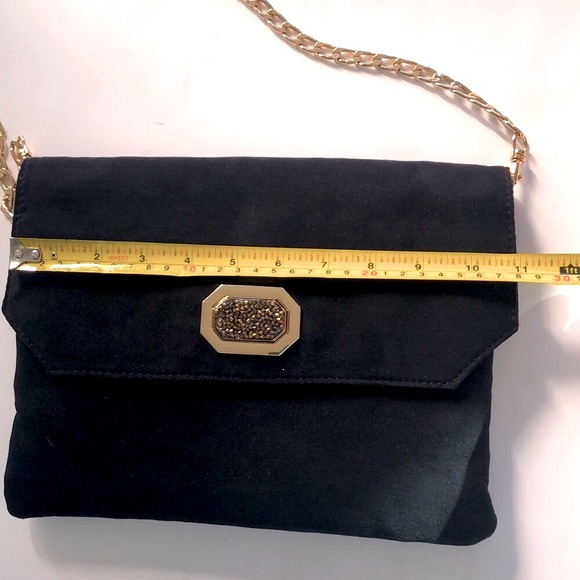 Deux Lux Black Clutch with Gold Chain - Picture 6 of 8